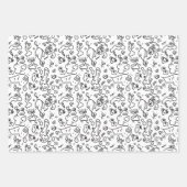 Papierfolie met een zwart en wit doedelpatroon inpakpapier vel (Voorkant 3)