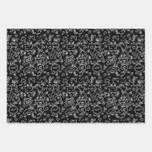 Papierfolie met een zwart en wit doedelpatroon inpakpapier vel (Voorkant 2)