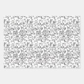 Papierfolie met een zwart en wit doedelpatroon inpakpapier vel (Voorkant)