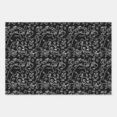 Papierfolie met een zwart en wit doedelpatroon inpakpapier vel (Voorkant 2)