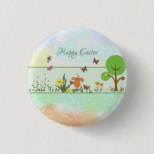 Papierfrühling Ostern Ronde Button 3,2 Cm (Voorkant)