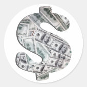 papiergelddag ronde sticker (Voorkant)