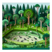 papiergesneden bos perfect poster (Voorkant)