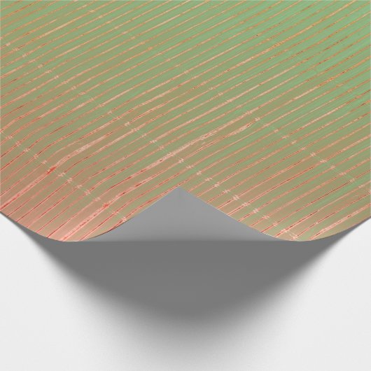 PapierGROENEN EN PINK FADED STRIPES Cadeaupapier (Hoek)