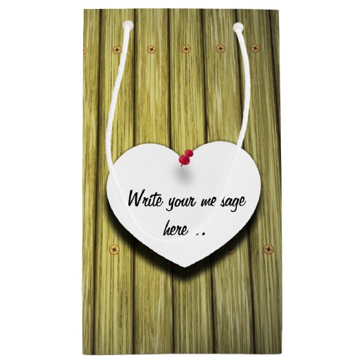 Papierhandgeschreven script, bijtend klein cadeauzakje (Achterkant)