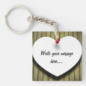 Papierhandgeschreven script, bijtend sleutelhanger (Voorkant)