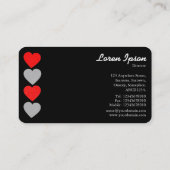 Papierhart 01 - White on Black (Gold) Visitekaartje (Achterkant)