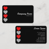 Papierhart 01 - White on Black (Gold) Visitekaartje (Voorkant / Achterkant)