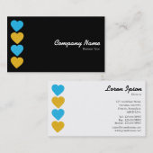 Papierhart 02 (wisselende kleurenzijnen) visitekaartje (Voorkant / Achterkant)