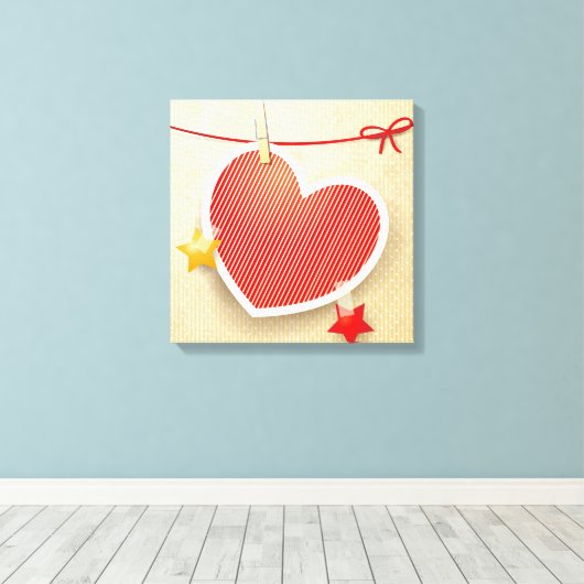 Papierhart Canvas Afdruk (Insitu (Houten vloer))