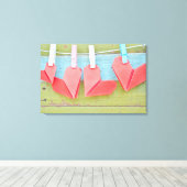 Papierhart op de lijn canvas afdruk (Insitu (Houten vloer))