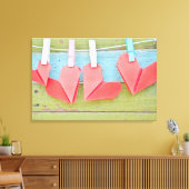 Papierhart op de lijn canvas afdruk (Insitu (Woonkamer))