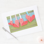 Papierhart op de lijn rechthoekige sticker (Envelop)