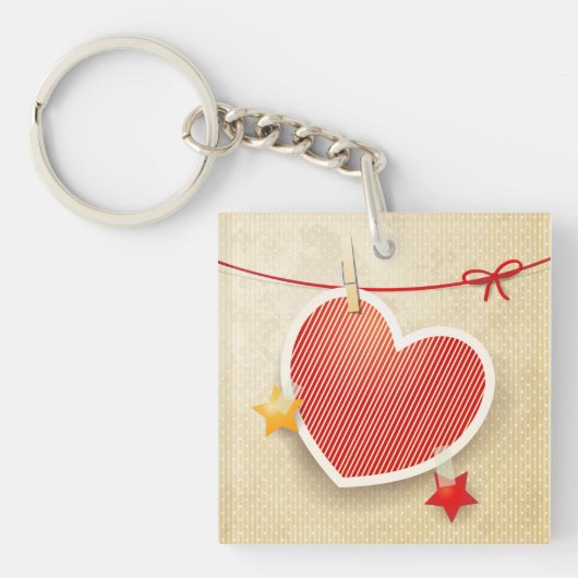 Papierhart Sleutelhanger (voorkant)