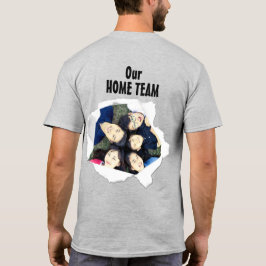 Papierhoes Voeg uw familie foto toe, aangepast T-s T-shirt