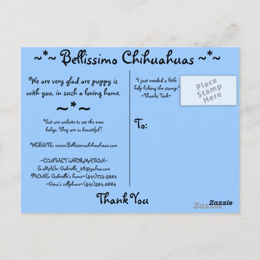 Papierkaart Briefkaart (Achterkant)