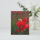 Papierkaart met papaverbericht briefkaart (Staand voorkant)