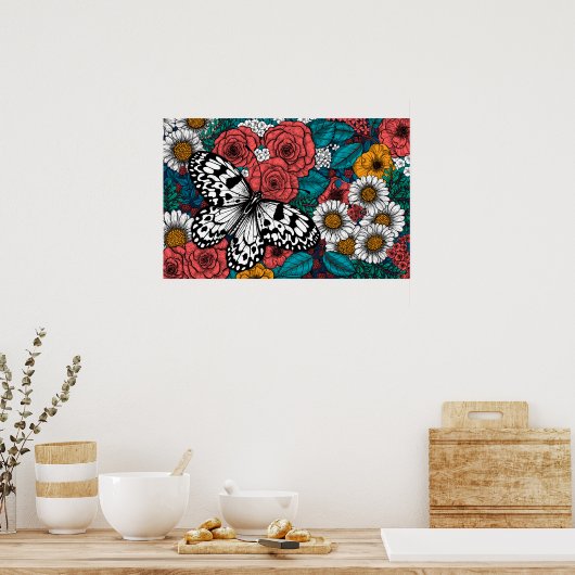 Papierkiettuin Poster (Keuken)