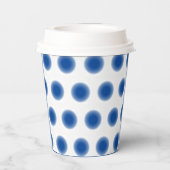 Papierkop - Blauwe Stippen met verschillende rande Papieren Bekers (Achterkant)