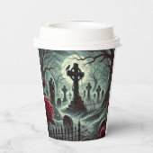 Papierkoppen: 8 oz Papierbekertje, deksel: deksel Papieren Bekers (Achterkant)