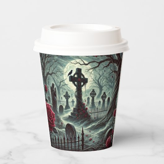 Papierkoppen: 8 oz Papierbekertje, deksel: deksel Papieren Bekers (Voorkant)