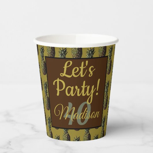 Papierkoppen voor ananas papieren bekers (Links)