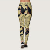 Papierkraan beige en zwart leggings (Achterkant)