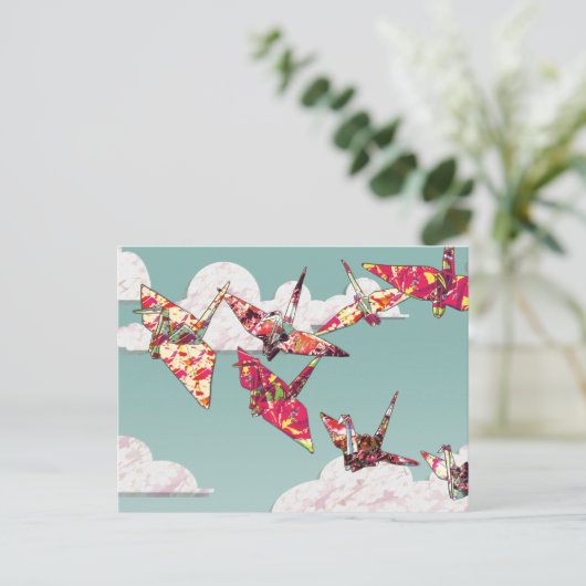 Papierkranen Briefkaart (Staand voorkant)
