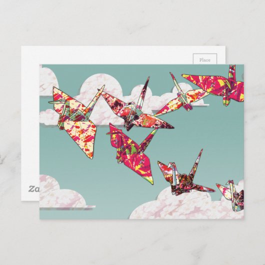 Papierkranen Briefkaart (Voorkant / Achterkant)