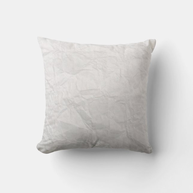 Papierkreukjes, witte kauwtextuur kussen (Voorkant)