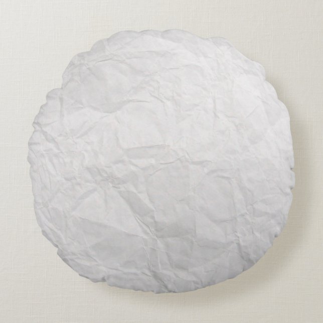 Papierkreukjes, witte kauwtextuur rond kussen (Voorkant)