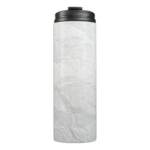 Papierkreukjes, witte kauwtextuur thermosbeker