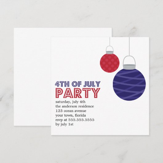 Papierlampions 4e van de Uitnodigingen van de Part (Voorkant / Achterkant)