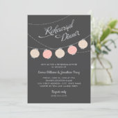 Papierlampions Blush Pink Weddenschap Rehearsal Di Kaart (Staand voorkant)