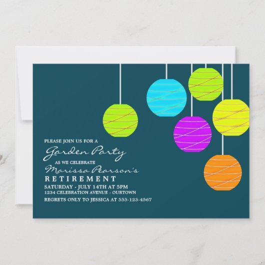 Papierlampions Garden Party-uitnodigingen Kaart (Voorkant)