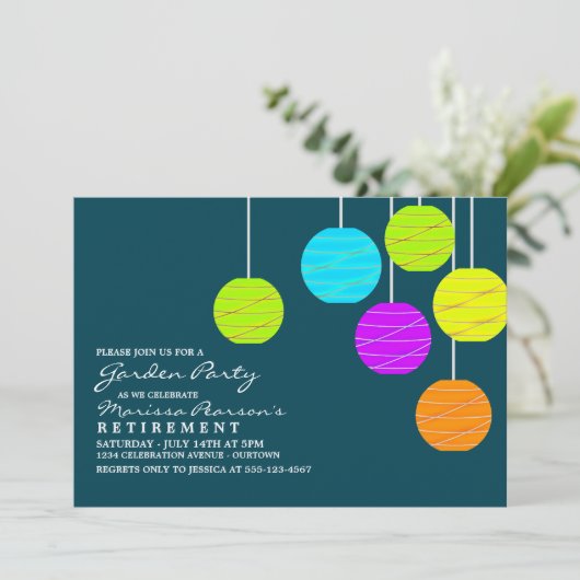 Papierlampions Garden Party-uitnodigingen Kaart (Staand voorkant)