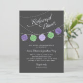 Papierlampions Paarse, groene repetitie Kaart (Staand voorkant)