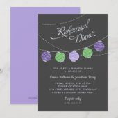 Papierlampions Paarse, groene repetitie Kaart (Voorkant / Achterkant)