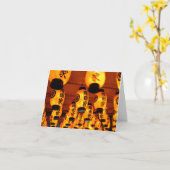 Papierlampions van de Bansho-ji Temple, Nagoya, Ja Kaart (Gele Bloem)