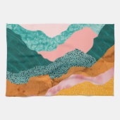 Papierlandschap, geknipte, getorste randen, groent theedoek (Horizontaal)