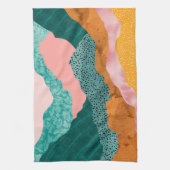 Papierlandschap, geknipte, getorste randen, groent theedoek (Verticaal)