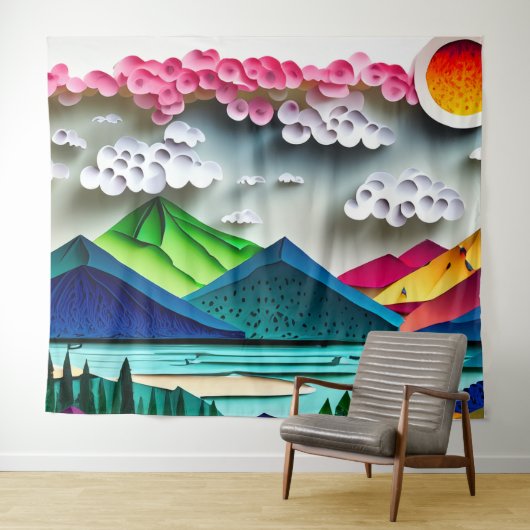 Papierlandschap Wandkleed (In Situ (horizontaal))