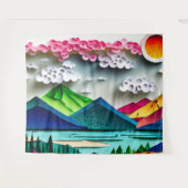 Papierlandschap Wandkleed (Voorkant (horizontaal))