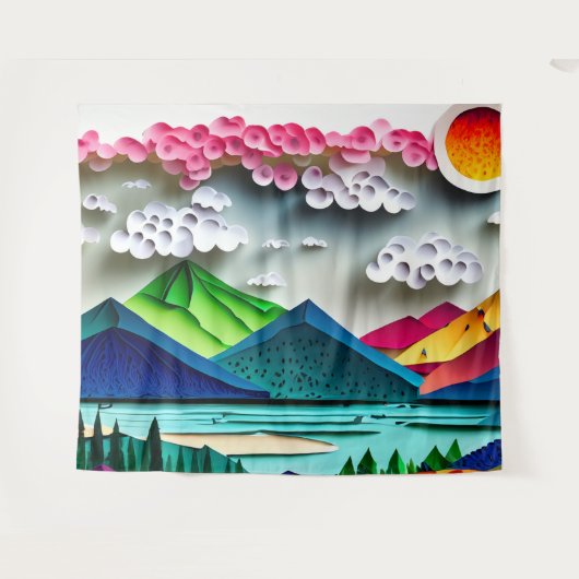 Papierlandschap Wandkleed (Voorkant (horizontaal))