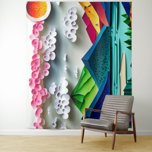 Papierlandschap Wandkleed (In situ)