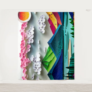 Papierlandschap Wandkleed