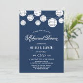 Papierlantaarns | Blauwe repetitie binnenuitnodigi Kaart (Staand voorkant)