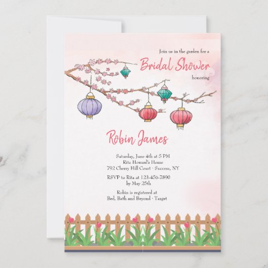 Papierlantaarns-uitnodiging Kaart (Voorkant)