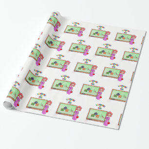 Papierleraar overladen cadeaupapier