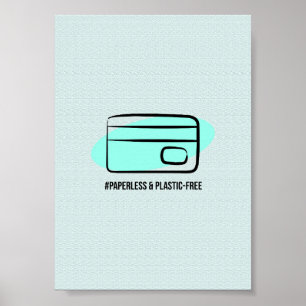 Papierloos & Plasticvrij - Minimalistische Eco Vri Poster